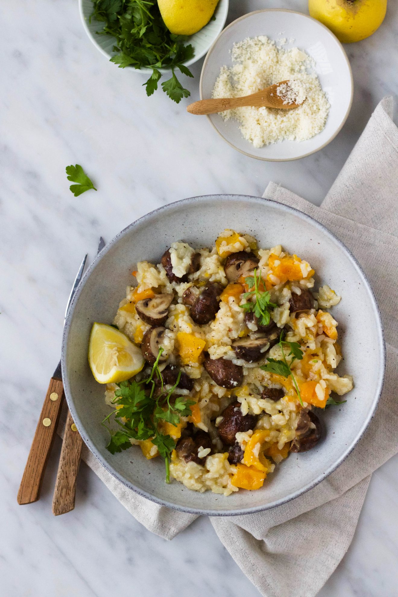 Risotto met pompoen en kastanjechampignons Feelgoodbyfood