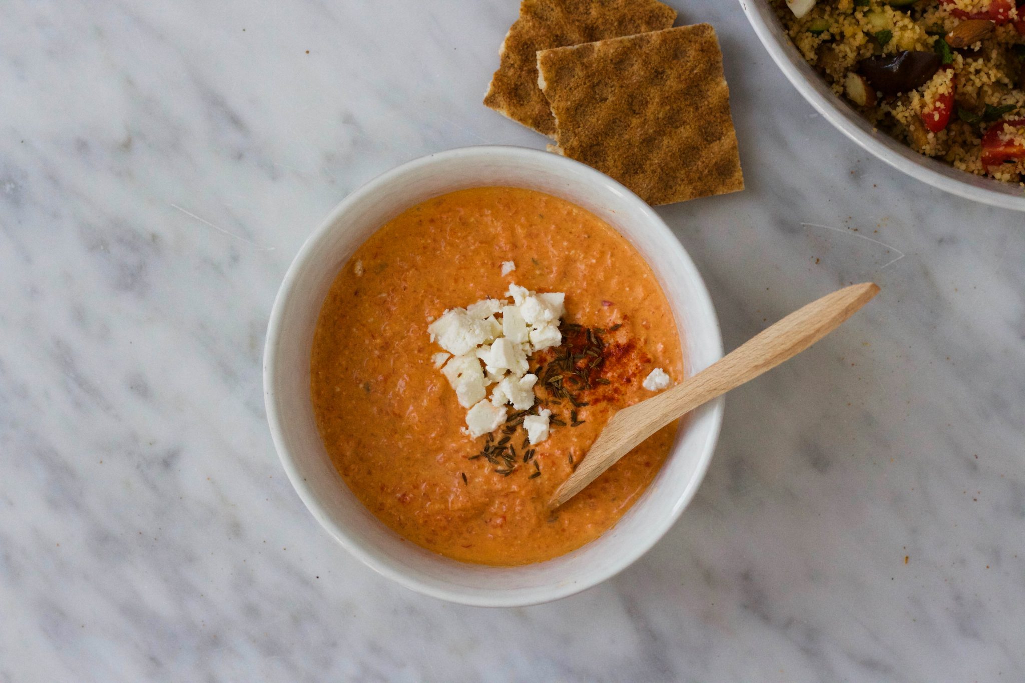 Geroosterde paprikafeta dip met een vleugje chili Feelgoodbyfood