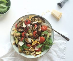 spelt pasta salade gegrilde groenten