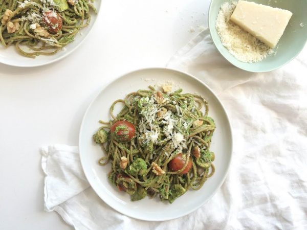 pasta spinazie-noten pesto