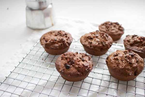 chocolade-espresso muffins