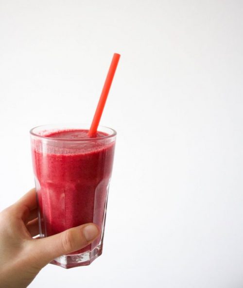 Bieten-frambozen smoothie