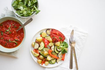 Geroosterde groenten tomatensaus