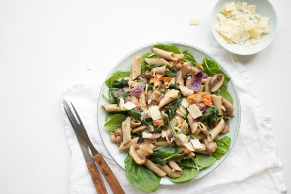 Makkelijke pasta met champignons