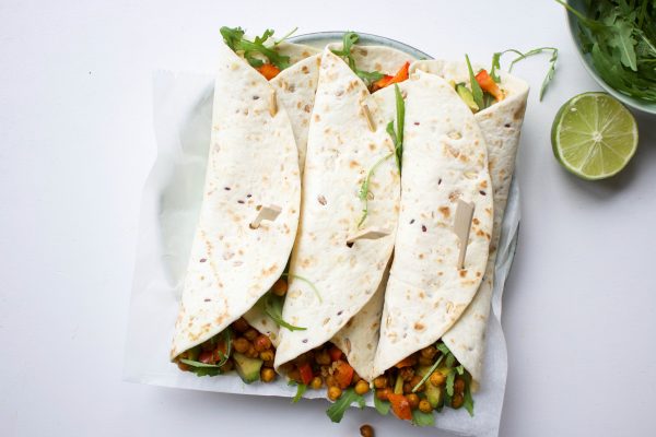 Wraps geroosterde kikkererwten