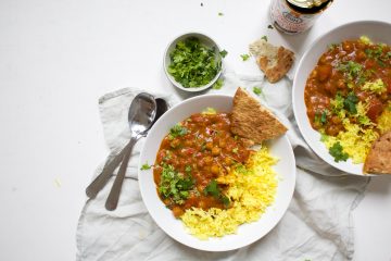 Vegetarische curry madras van blik