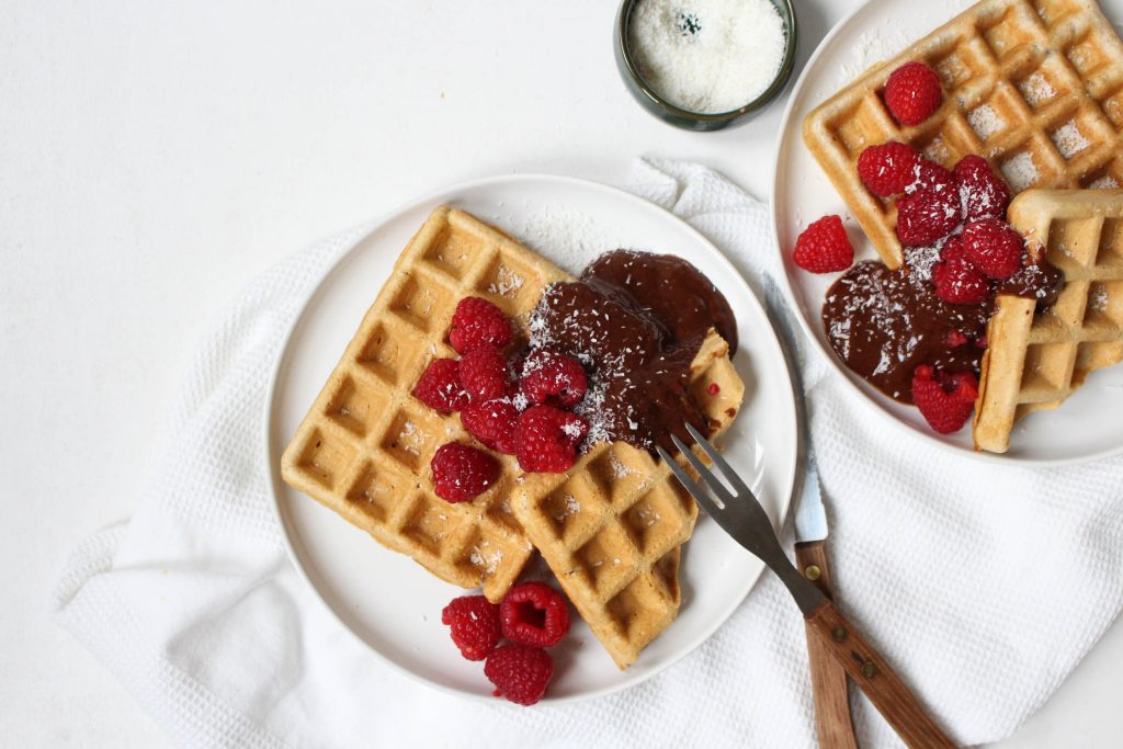 Wafels chocolademousse frambozen 