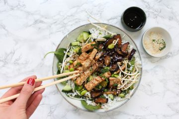 Japanse salade aubergine tofu