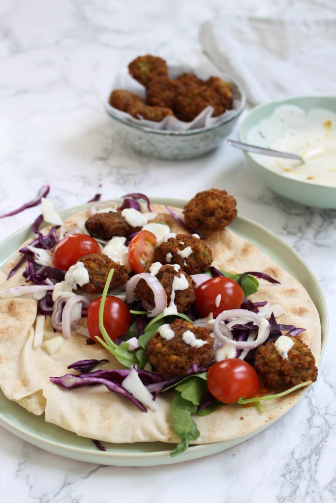 durum falafel harissa-tahin dressing