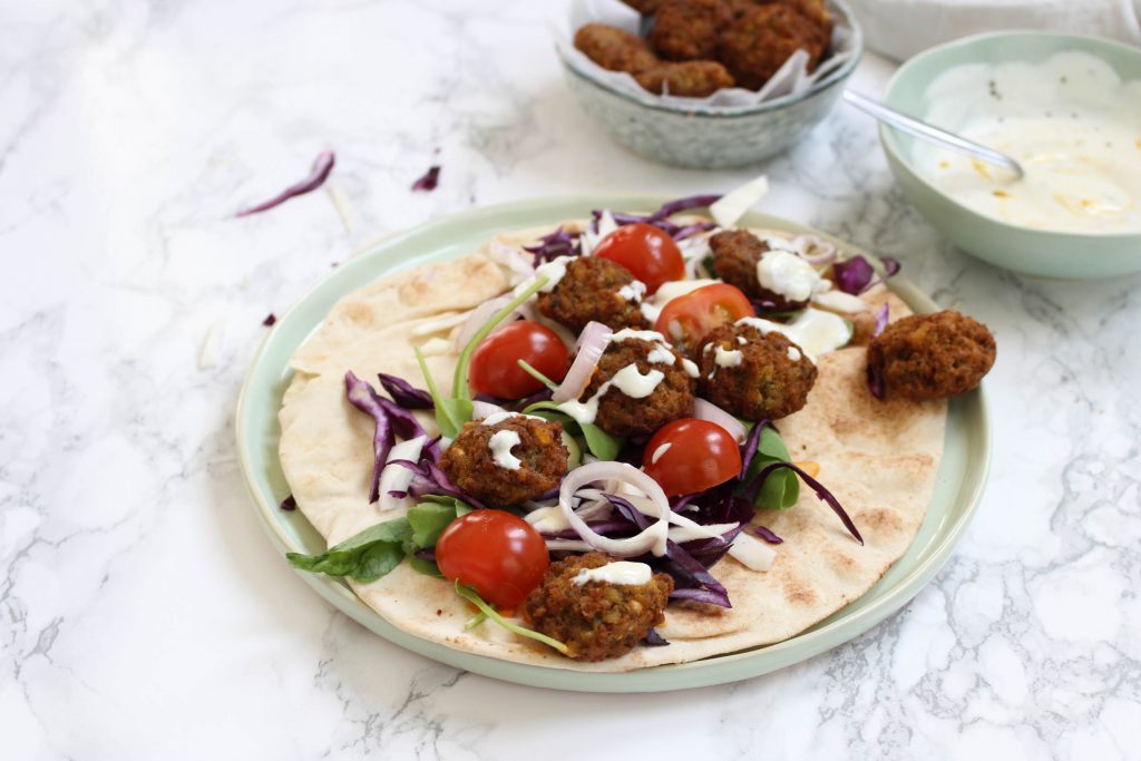 durum falafel harissa-tahin dressing