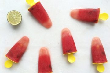 watermeloen ijsjes met munt en limoen