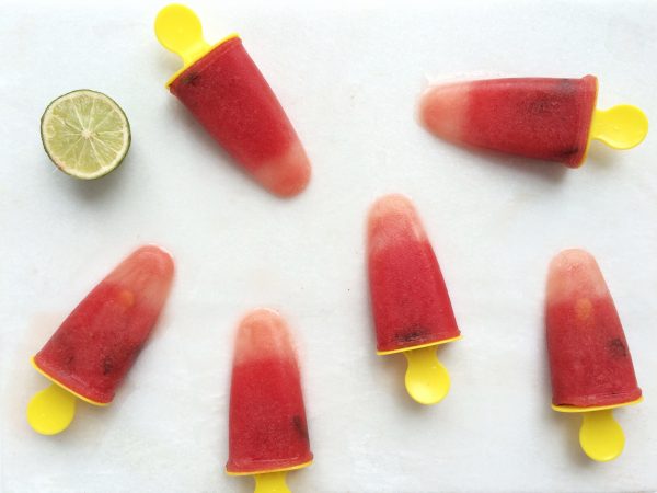 watermeloen ijsjes met munt en limoen