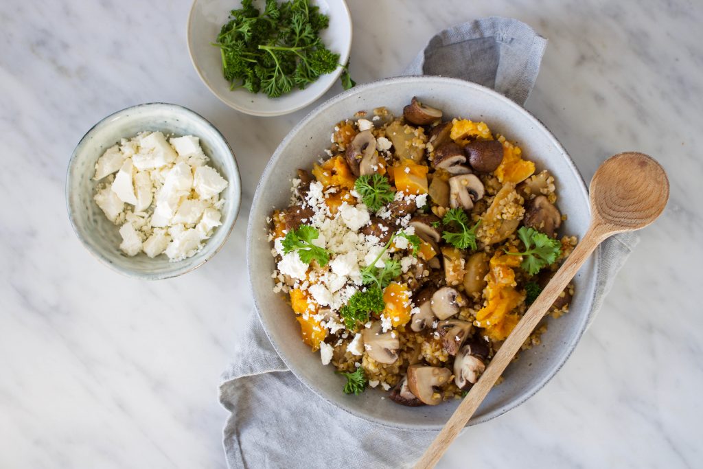 bulgur champignons feta