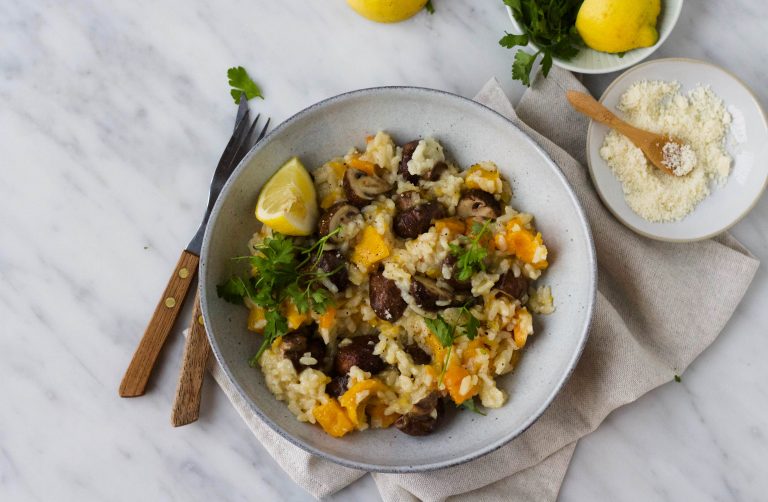 Risotto met pompoen en kastanjechampignons Feelgoodbyfood