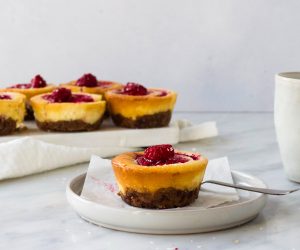 mini citroen-frambozen cheesecakes