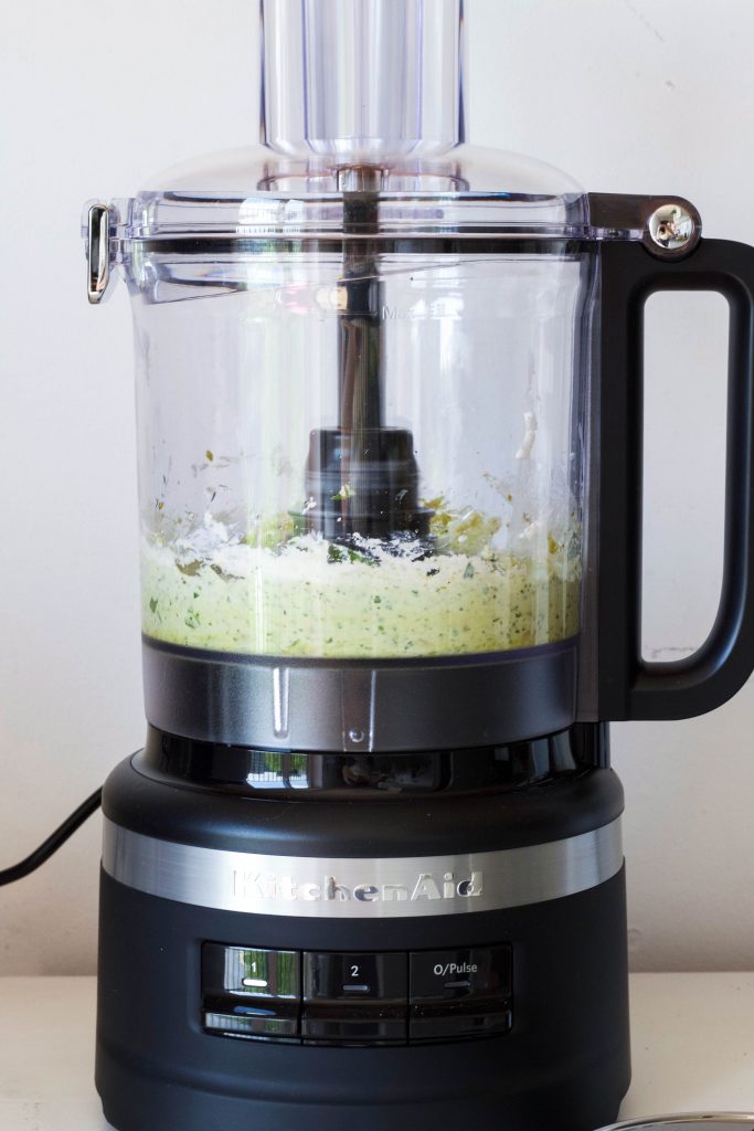 Courgetti met ricotta pesto met Kitchenaid foodprocessor