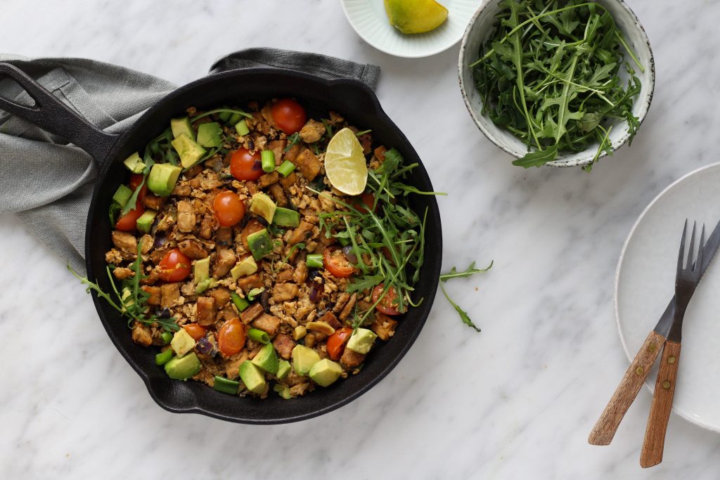 scrambled tofu met tempeh