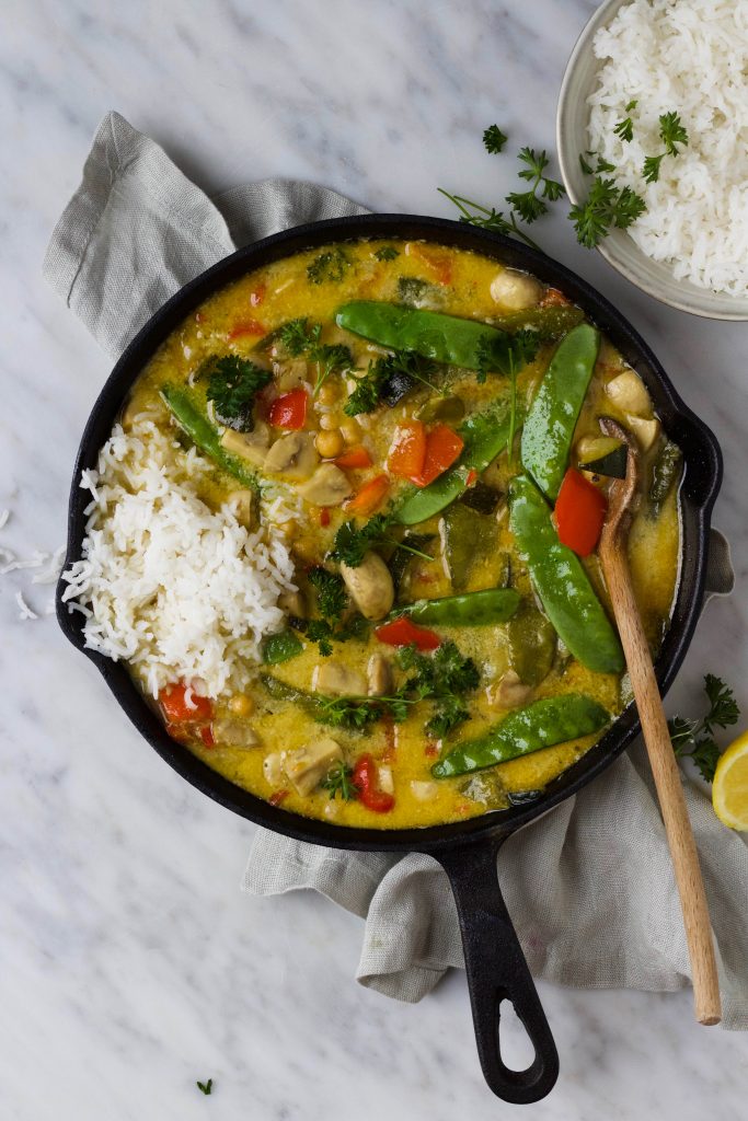 Thaise groene groentecurry