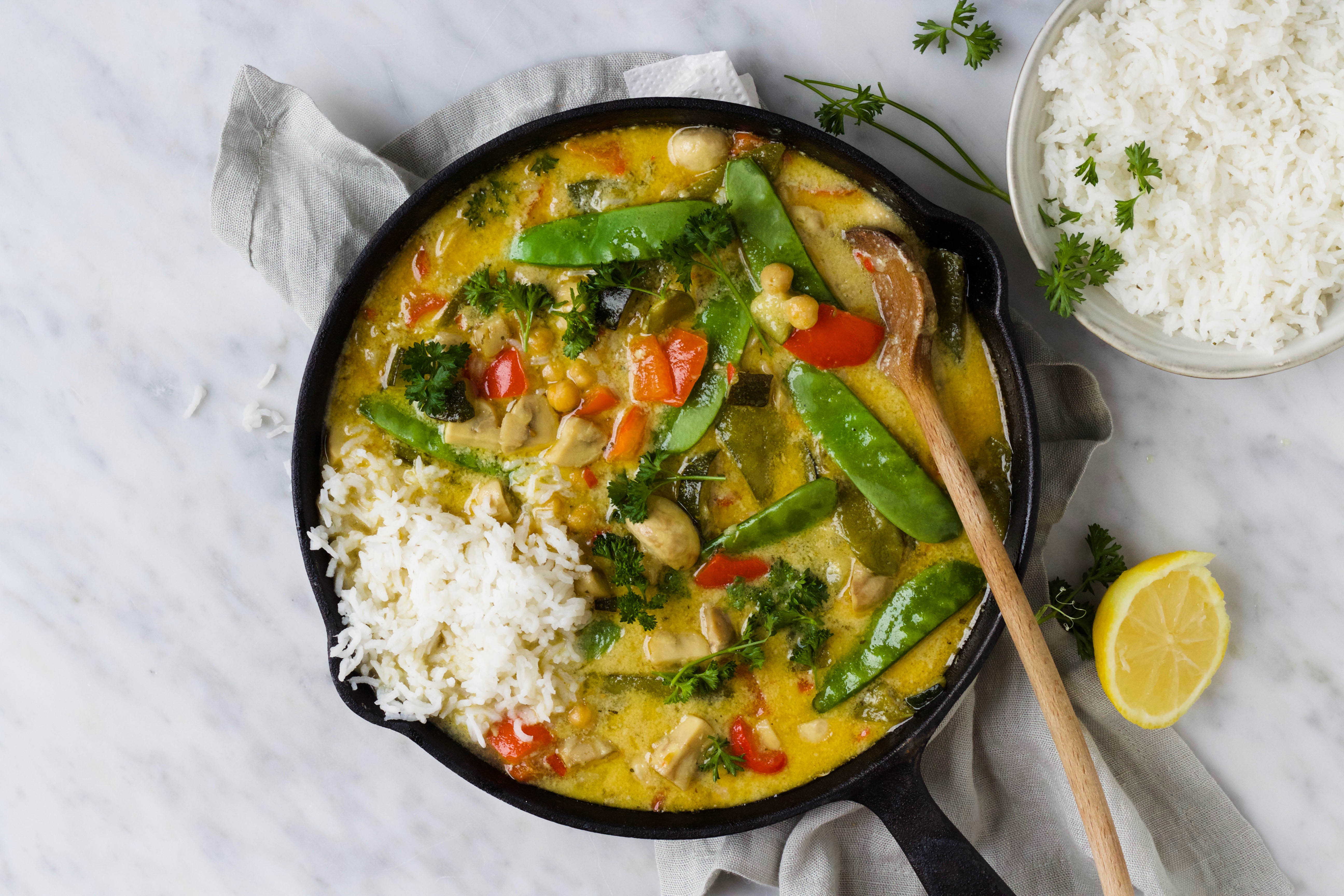 Thaise groene groentecurry kikkererwten - Feelgoodbyfood