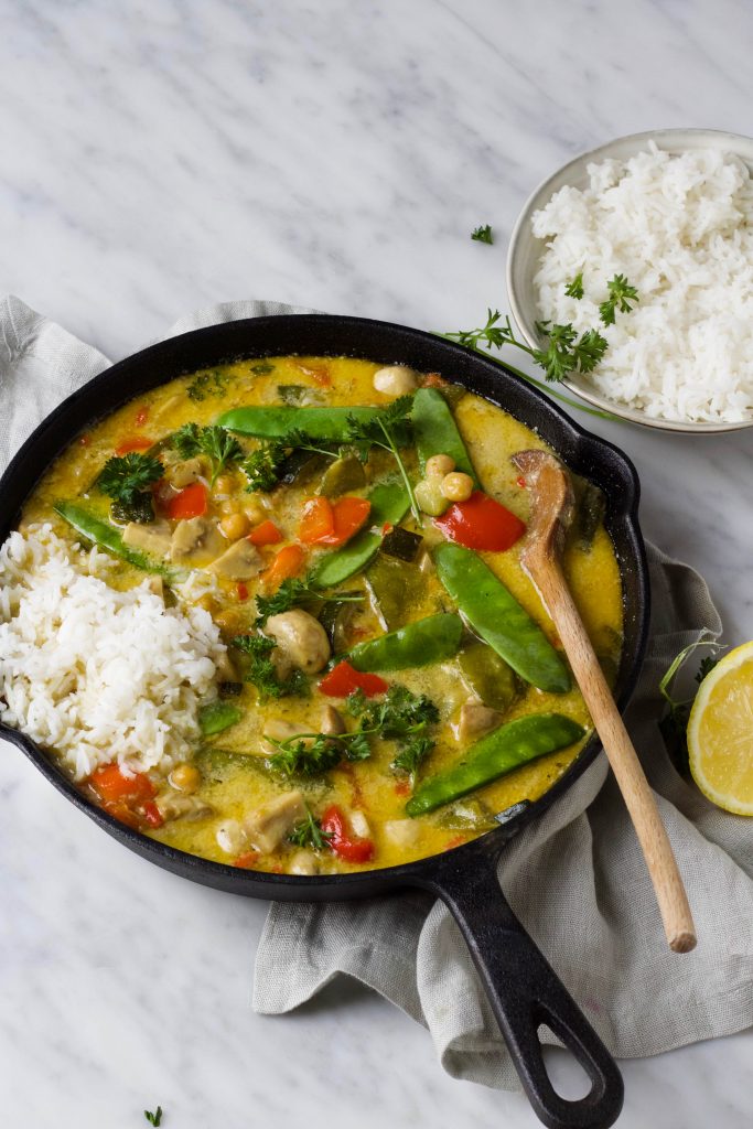 Thaise groene groentecurry