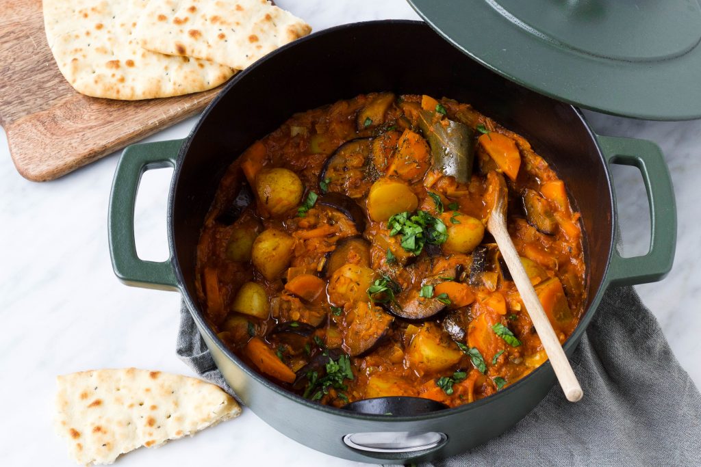 Vegetarische/vegan stoof aardappel, groenten, linzen