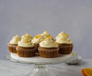 Gingerbread muffins sinaasappelfrosting