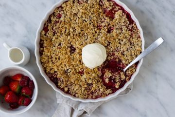 aardbeien-frambozen crumble