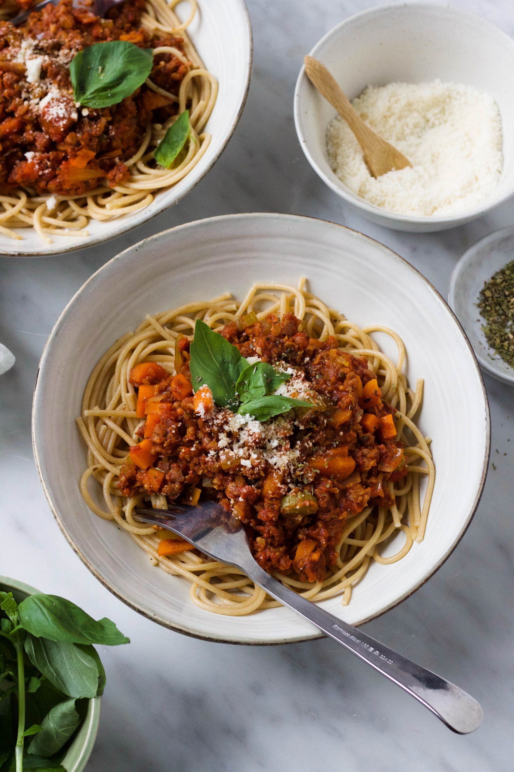 Vegetarische spaghetti bolognese - makkelijk en snel - Feelgoodbyfood