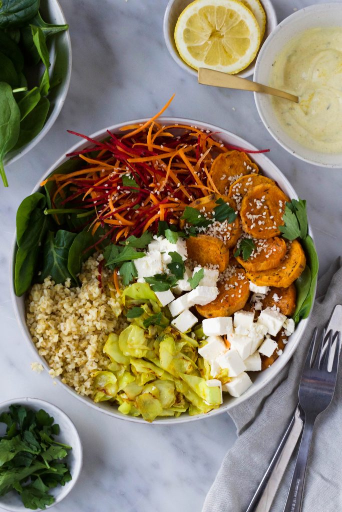 salade bowl zoete aardappel feta