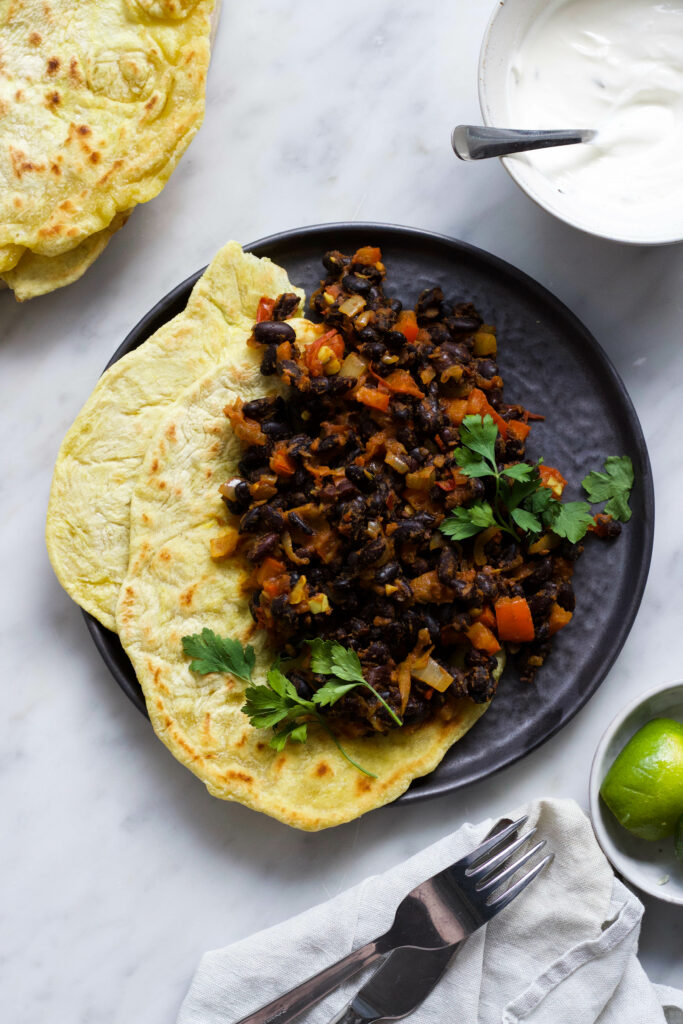 masala tortilla zwarte bonen